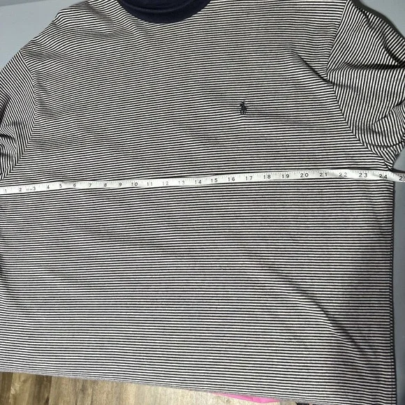 Vtg Polo Ralph Lauren Men's Long Sleeve Y2K Striped Turtleneck Large Preppy Pony - Picture 5 of 9